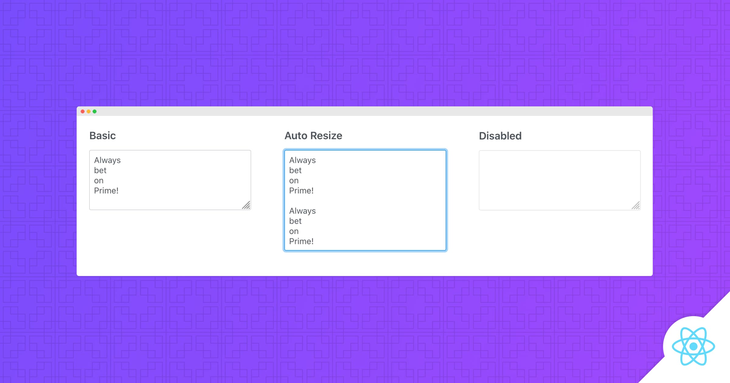 React InputTextarea