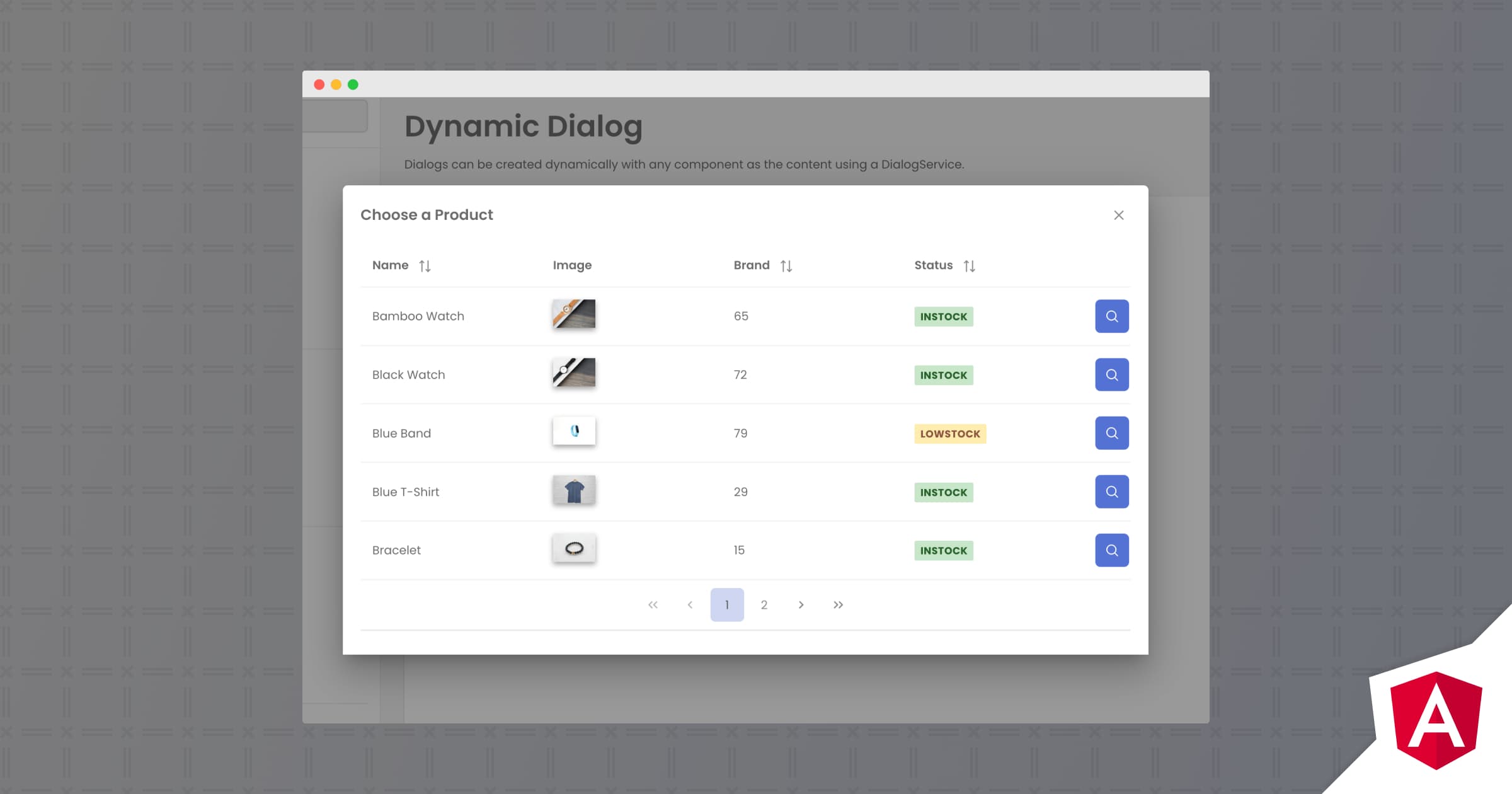 Angular DynamicDialog